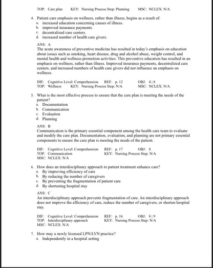 Test Bank Foundations of Nursing 9th Edition by Cooper and Gosnell