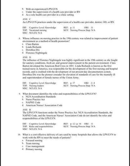 Test bank  Foundation of Nursing, 9th Edition by Cooper
