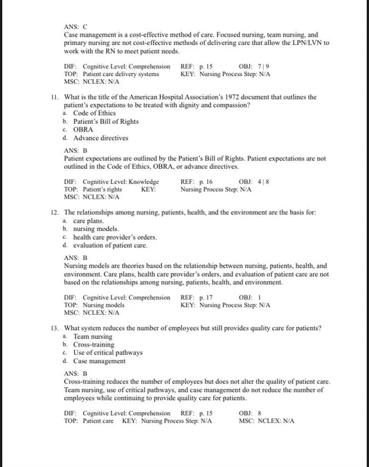 Test bank  Foundation of Nursing, 9th Edition by Cooper