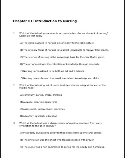 Test Bank for Fundamentals of Nursing 10th Edition by Taylor